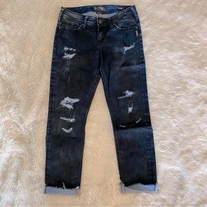 Silver Jeans destructed Tuesday Mid Skinny jeans